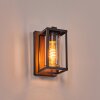 Portalis outdoor wall light brown, Wood like finish, black, 1-light source