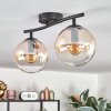 Gastor ceiling light, globe light Amber, clear, 2-light sources