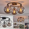 Gastor ceiling light, globe light 37 cm Smoke-coloured, 3-light sources