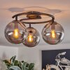 Gastor ceiling light, globe light 37 cm Smoke-coloured, 3-light sources