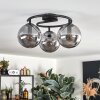 Gastor ceiling light, globe light 37 cm Smoke-coloured, 3-light sources