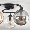 Gastor ceiling light, globe light 37 cm Amber, clear, Smoke-coloured, 3-light sources