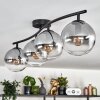 Gastor ceiling light, globe light clear, Smoke-coloured, 4-light sources