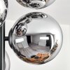 Gastor ceiling light, globe light chrome, Smoke-coloured, 6-light sources