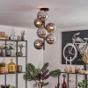 Gastor ceiling light, globe light chrome, Smoke-coloured, 6-light sources