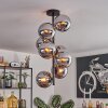 Gastor ceiling light, globe light chrome, Smoke-coloured, 8-light sources