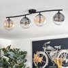 Gastor ceiling light, globe light Amber, clear, Smoke-coloured, 4-light sources