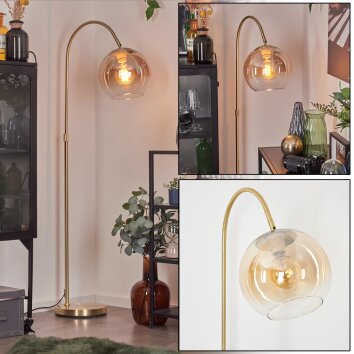 Koyoto globe light, floor lamp brass, 1-light source