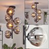 Gastor ceiling light, globe light chrome, Smoke-coloured, 6-light sources