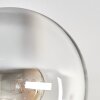 Gastor ceiling light, globe light chrome, Smoke-coloured, 6-light sources