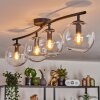 Gastor ceiling light, globe light clear, 4-light sources