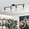 Gastor ceiling light, globe light clear, 4-light sources