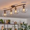 Gastor ceiling light, globe light clear, 4-light sources