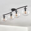 Gastor ceiling light, globe light clear, 4-light sources