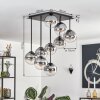 Gastor ceiling light, globe light clear, Smoke-coloured, 9-light sources