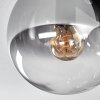 Gastor ceiling light, globe light clear, Smoke-coloured, 9-light sources