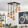 Gastor ceiling light, globe light Amber, 9-light sources