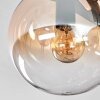 Gastor ceiling light, globe light Amber, clear, 9-light sources