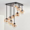 Gastor ceiling light, globe light Amber, clear, 9-light sources