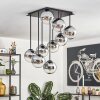 Gastor ceiling light, globe light chrome, clear, Smoke-coloured, 9-light sources