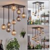 Chehalis ceiling light, globe light Amber, Smoke-coloured, 9-light sources