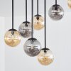 Chehalis ceiling light, globe light Amber, Smoke-coloured, 9-light sources