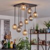 Chehalis ceiling light, globe light Amber, Smoke-coloured, 9-light sources