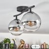 Gastor ceiling light, globe light clear, Smoke-coloured, 2-light sources