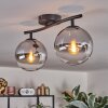 Gastor ceiling light, globe light clear, Smoke-coloured, 2-light sources