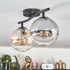 Gastor ceiling light, globe light Amber, clear, Smoke-coloured, 2-light sources