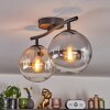 Gastor ceiling light, globe light Amber, clear, Smoke-coloured, 2-light sources