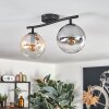 Gastor ceiling light, globe light Amber, clear, Smoke-coloured, 2-light sources