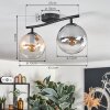 Gastor ceiling light, globe light Amber, clear, Smoke-coloured, 2-light sources