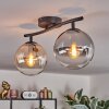 Gastor ceiling light, globe light Amber, clear, Smoke-coloured, 2-light sources