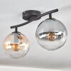 Gastor ceiling light, globe light Amber, clear, Smoke-coloured, 2-light sources