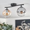 Gastor ceiling light, globe light Amber, clear, Smoke-coloured, 2-light sources