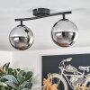 Gastor ceiling light, globe light chrome, Smoke-coloured, 2-light sources