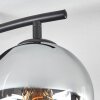 Gastor ceiling light, globe light chrome, clear, Smoke-coloured, 2-light sources