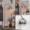 Koyoto globe light, floor lamp chrome, clear, Smoke-coloured, 1-light source