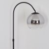 Koyoto globe light, floor lamp chrome, clear, Smoke-coloured, 1-light source