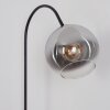 Koyoto globe light, floor lamp chrome, clear, Smoke-coloured, 1-light source