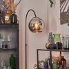 Koyoto globe light, floor lamp chrome, Smoke-coloured, 1-light source