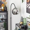 Koyoto globe light, floor lamp chrome, Smoke-coloured, 1-light source