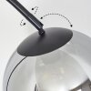 Koyoto globe light, floor lamp chrome, clear, Smoke-coloured, 1-light source