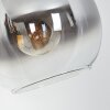 Koyoto globe light, floor lamp chrome, clear, Smoke-coloured, 1-light source