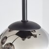 Chehalis ceiling light, globe light chrome, clear, Smoke-coloured, 9-light sources