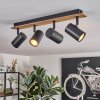 Guardais ceiling light brown, Wood like finish, black, 4-light sources