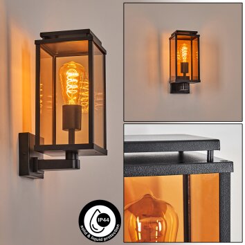 Cadafaes outdoor wall light black, 1-light source