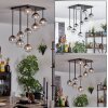 Chehalis ceiling light, globe light clear, Smoke-coloured, 9-light sources