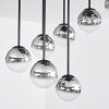 Chehalis ceiling light, globe light clear, Smoke-coloured, 9-light sources